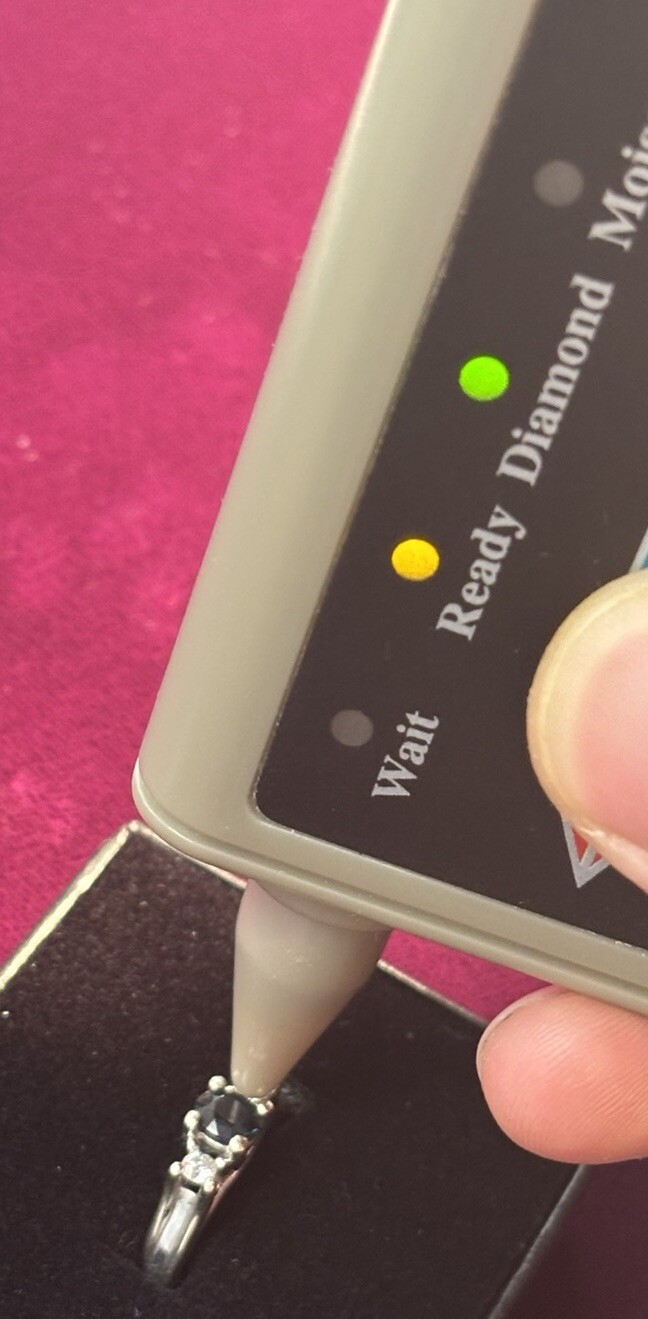 10K Solid White Gold Ring Featuring Two ~.05ct Di… - image 12