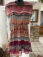 Japna Boho Tribal Inspired Blouson Dress Size S Lightweight