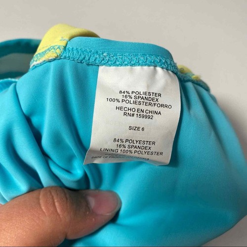 Blue Pineapple Hearts Tankini Top Size 6 - Picture 3 of 3