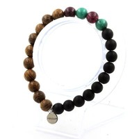 Steine Und MinéRaux. Armband Perlen Malachit Aus Kongo +Granat+Schwarz Onyx Ma