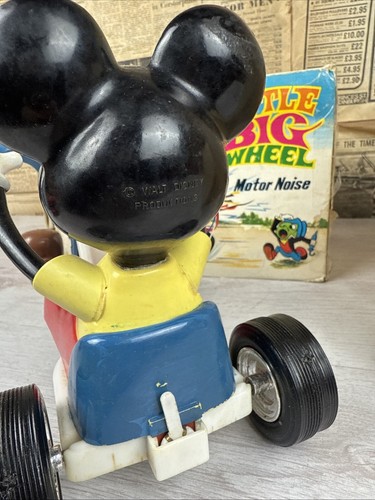 Mickey Mouse Little Big Wheel 1973 Marx With Original Box - Picture 5 of 9