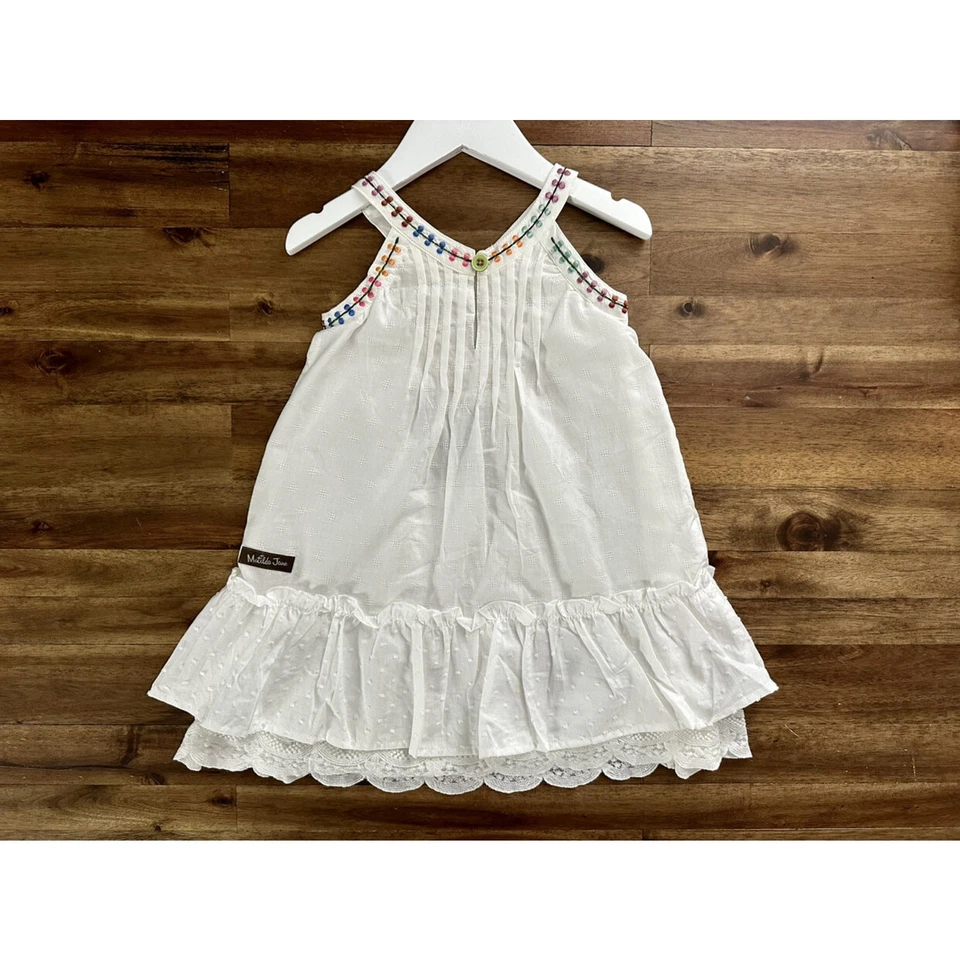Vestido bordado branco novo com etiquetas Matilda Jane Brilliant Daydream Dreamy Day 18/24M - Imagem 4 de 4