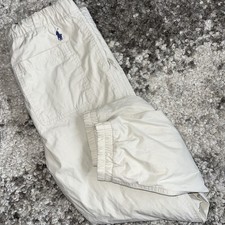 Polo Ralph Lauren Lined Drawstring Jogger Pants Ivory Youth Boys L 14-16 EUC