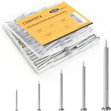 Concrete Nails for Hanging Pictures Assortment Kit 330Pcs - 5 Sizes (Up to 2"...