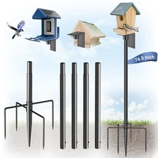 Bird Feeder Pole Stand – 74.5 Inch Height Feeding Station with 1-Inch Dia 