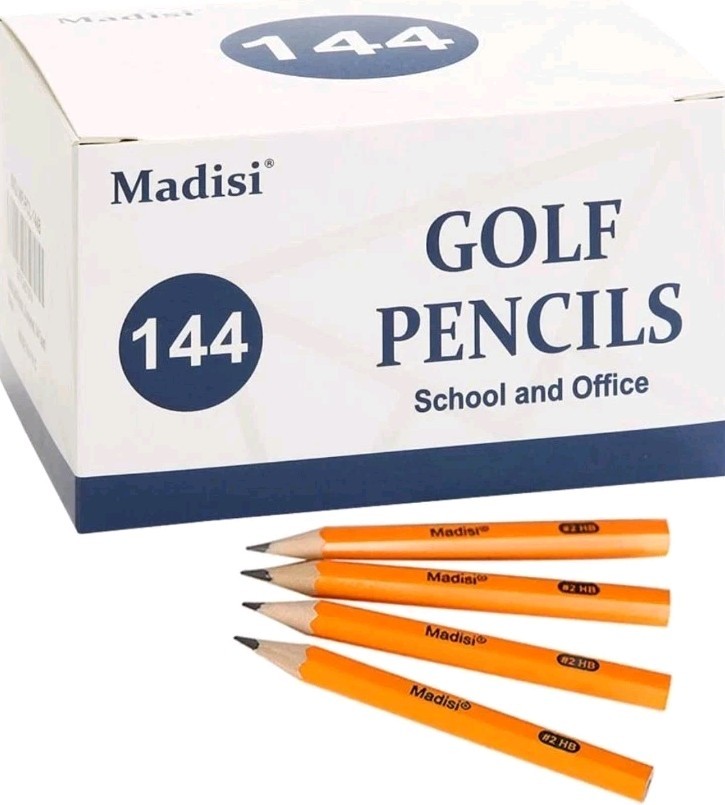 Golf #2 HB Half Pencils, 3.5" Mini Pre-Sharpened, 144 Count