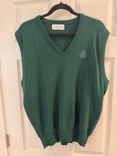 Izod Men's Green Cotton V-Neck Sweater Size Large
