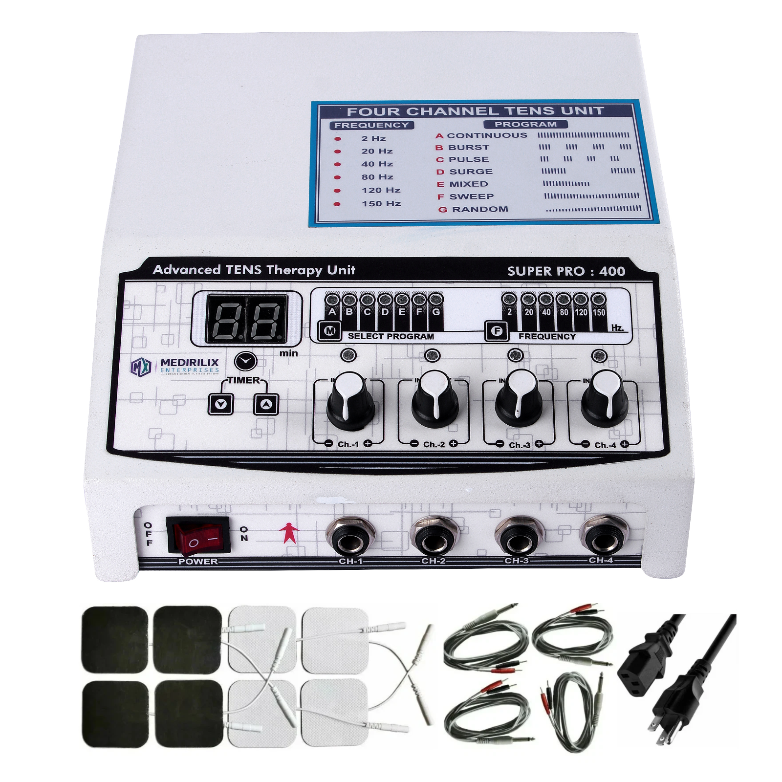 Profs Machine Professional Electrotherapy Physical Therapy Machine Prof 4 channel ...