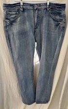 Flypaper Blue Denim Jeans Straight Leg Distressed W40XL32 