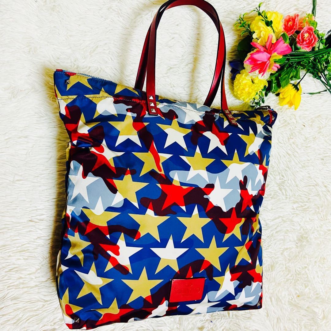 Valentino Garavani Tote Bag Large Star Camouflage Leather Nylon Made in Italy J thumbnail 7