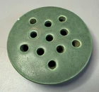 Matte Green Pottery Flower Frog 11 Hole Star Weller? Rookwood? Dirty & Chip