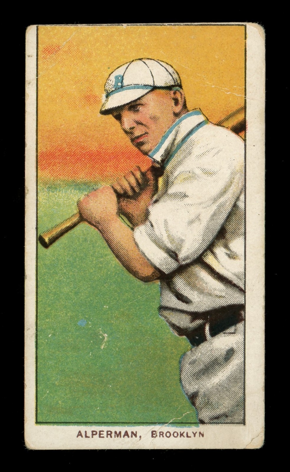 T206 Sweet Caporal 150 Whitey Alperman Brooklyn Superbas Card PR-FR HOLE 66173