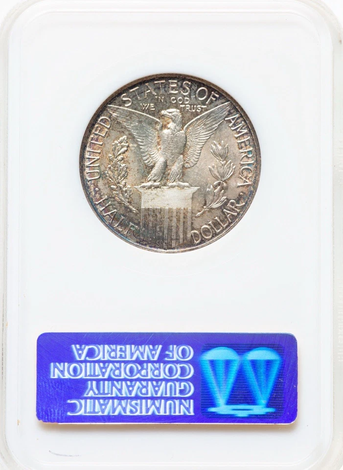 1915-S Pan-Pacific Silver Commemorative Half Dollar -  NGC MS 64 - Cool Tone - Image 2 of 2