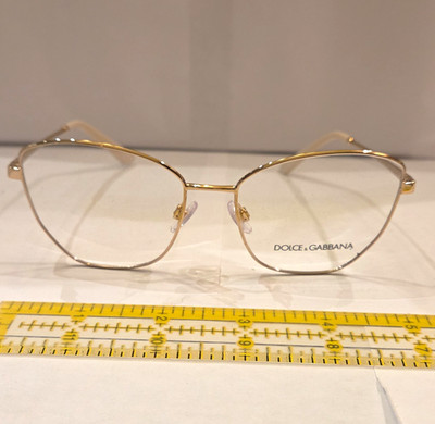 Dolce & Gabbana DG-1340 02 Gold Cat Eye Metal Eyeglasses Frames 56-17-140
