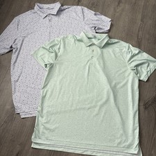Peter Millar Polo Shirt Men XXL Performance Summer Comfort all over pattern x2