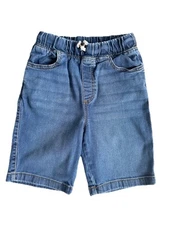 Jumping Beans 8 Boy's Denim Shorts Elastic Waist Functional Drawstring Dark Wash