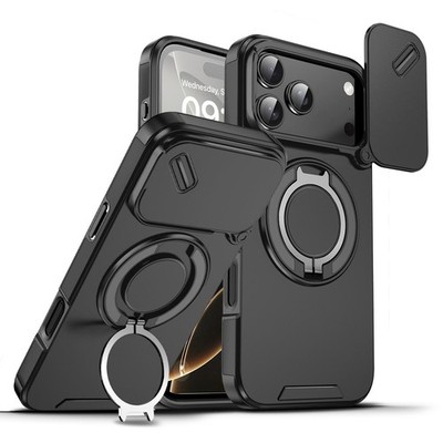 Rugged Magnetic For iPhone 17 Pro Max 16 15 14 13 12 11 with Ring Camera Cover