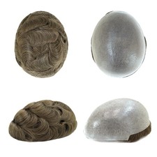 Human Hair 0.08mm Thin Skin Replacement System for Men Toupee Wigs Hairpieces