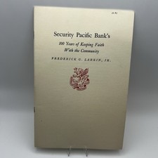 1971 Security Pacific National Bank 100th Anniversary History California Booklet
