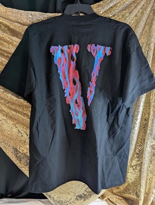VLONE Screwhead Skull T-Shirt Black Blue Red Flame V Logo Tee New Deadstock XL
