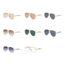 Fashion Oversized Pilot Sunglasses Women Gold Champagne Lenses Metal Frame