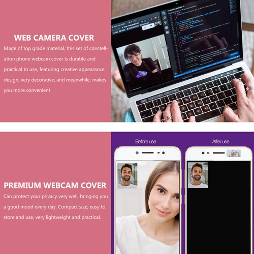 4 Pcs Set Di Coperture La Privacy Slide Copertina Webcam Della Fotocamera - Photo 9/12
