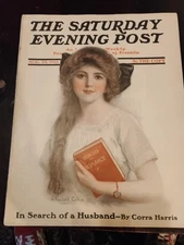 1913, AUG 23, OLD SATURDAY EVENING POST MAGAZINE  W. H. COFFIN ART! Nice Cond