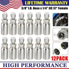 12 PACK Hydraulic Hose End Fittings: 3/8" I.D. Hose x 1/4" JIC 37° Female Swivel