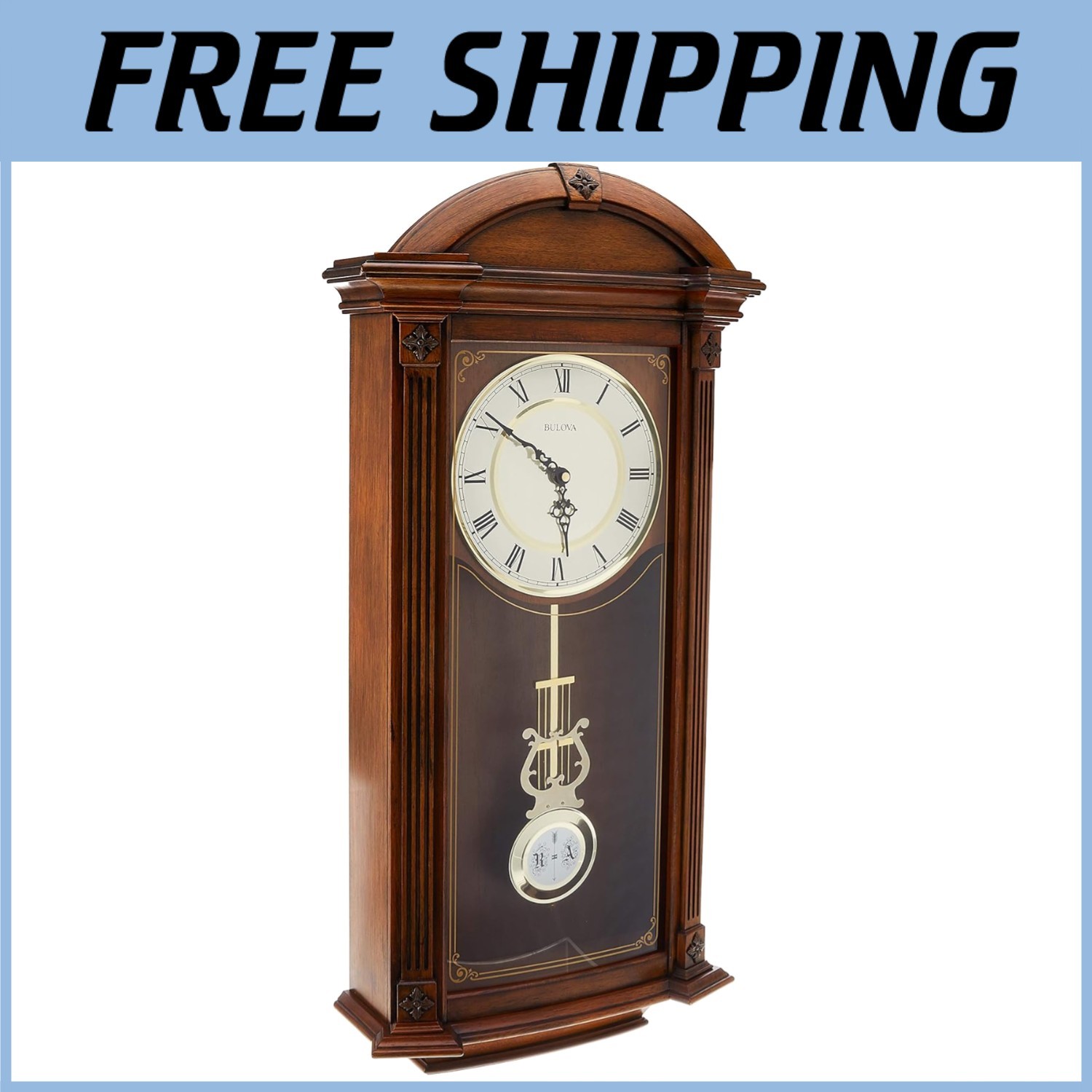 Hartwick Chiming Clock Old World Walnut Finish