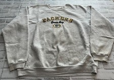 Green Bay Packers Sweatshirt Mens Medium Gray NFL Football Tultex VTG Flaw 