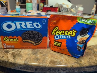   Limited Edition Reeses & Oreo Peanut Creme Sandwich Cookies & Mini Cups Expir