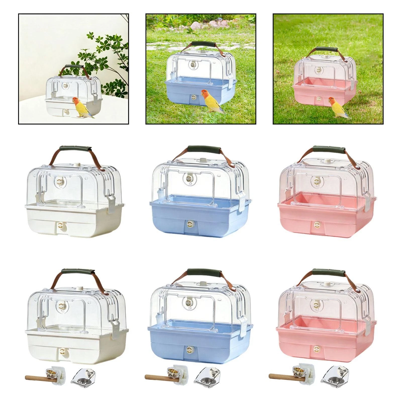 Portable Ventilated Bird Transport Cage with Carrying Handle, Ideal for Conures
Opens in a new windo