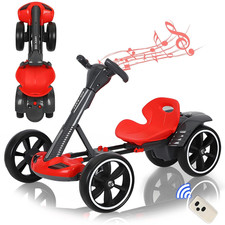 Kids 6V Electric Go-Kart 3-6 Yrs, Foldable, Tri-Color Lights, EVA Tires, 390 W