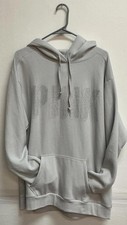 Victoria's Secret PINK Light Gray Bling Hoodie Sweatshirt