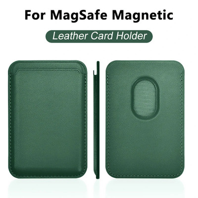 MagSafe Leder Card Wallet Case iPhone 17 16 15 14 13 Pro Max Sam S24 S25 Ultra