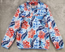 Patagonia Synchilla Snap-T Fleece Pullover Womens Large Blue Red Floral Print