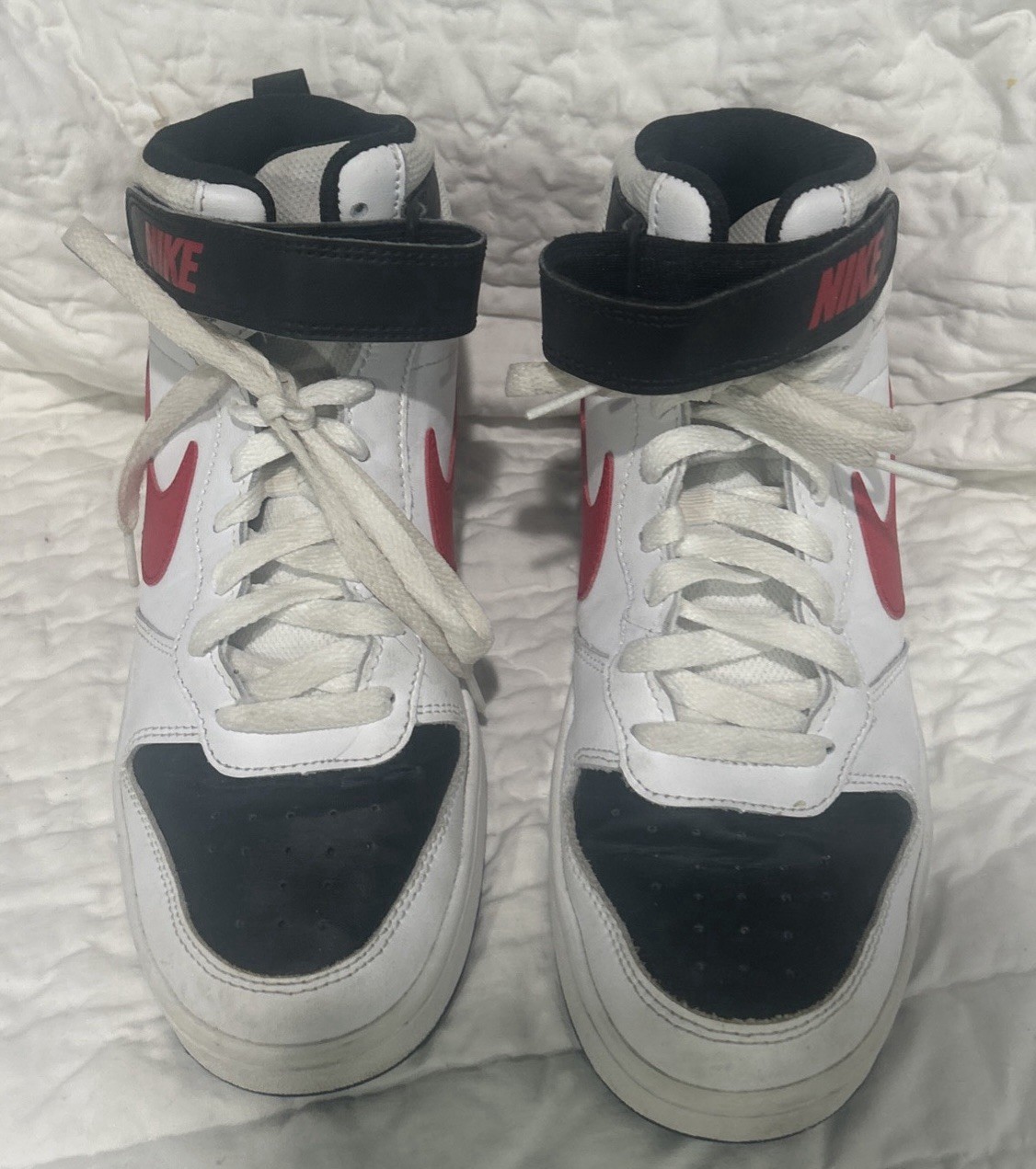 Nike Court Borough 7Y Sneakers White/Red/Black Play All Day CD7782-110 Clean