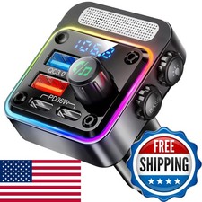 Nulaxy BC91 54W Bluetooth 5.3 FM Transmitter Car Adapter 4-Port Fast Charging