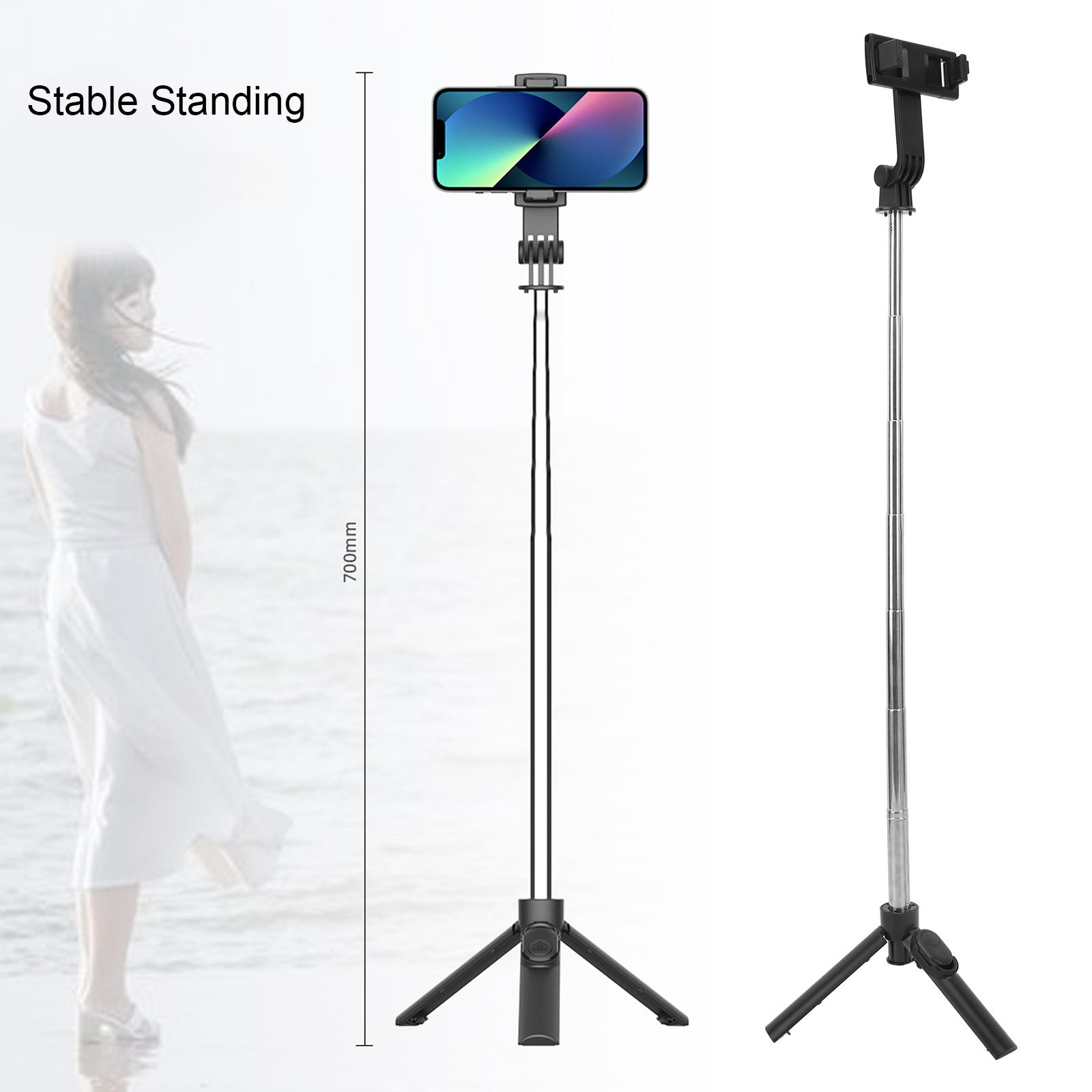 Selfie Stick Phone Tripod Stand Remote Control 6 Sections For Photo Video New