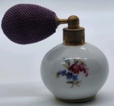 Vtg Royal Bavaria Perfume Bottle Spray Atomizer Purple Floral With Gold Trim
