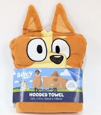 Bluey Bingo Hooded Towel Kids Orange Terry Cloth Cotton 22" x 51" NWT