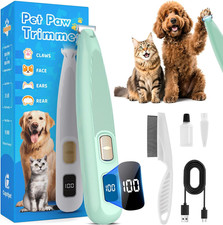 Professional Dog Paw Trimmer with LED Light, New Upgraded 35Db Low-Noise Pet Paw