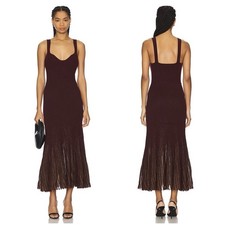 Ulla Johnson Zariah Shimmer Sleeveless Maxi Dress Amaranthus M NWT Gold Metallic