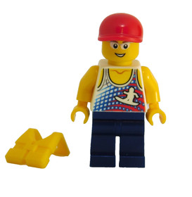 LEGO Dinghy Passenger w/ Life Jacket Minifigure City Coast Guard Patrol (60014)