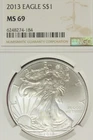 2013 NGC MS69 AMERICAN SILVER EAGLE #B52798