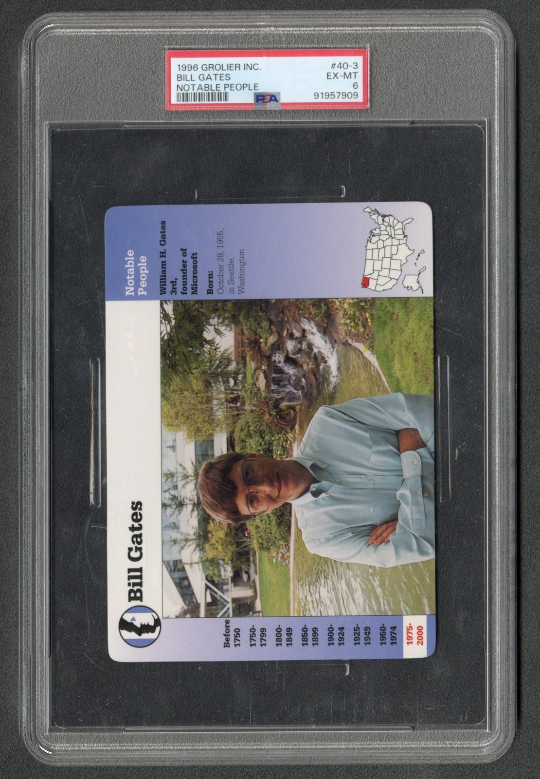 Bill Gates ROOKIE 1996 Grolier Notable People PSA 6 Pop 3 SUPER RARE! Microsoft