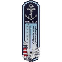 Vintage Thermometer Heimathafen, Maritime Anker Deko, Gartendeko 8X28Cm