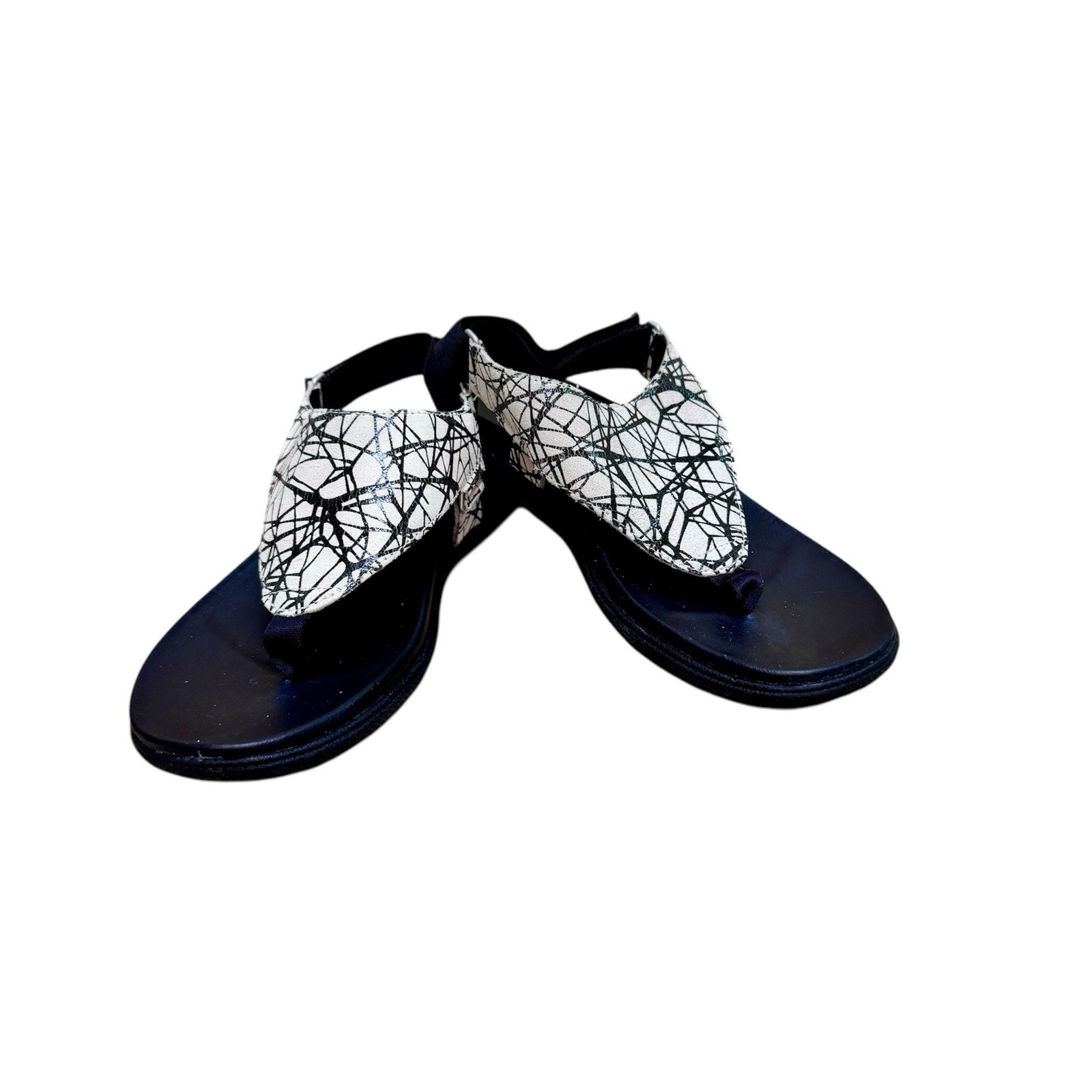 Merrell sandali donna neri texture bianchi astratti stringati posteriori taglia 7