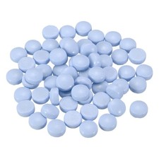 12mm Glass Mosaic Tiles, 200g Round Iridescent Glass Pieces, Gray Blue
