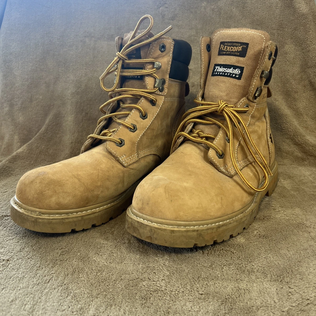 Texas Steer Camo Suede KIRIT Waterproof Work Hunting Boots Men\'s size 7.5W Texas Steer Lace Up Brown Boots for Men for Sale | Shop New  main image 3